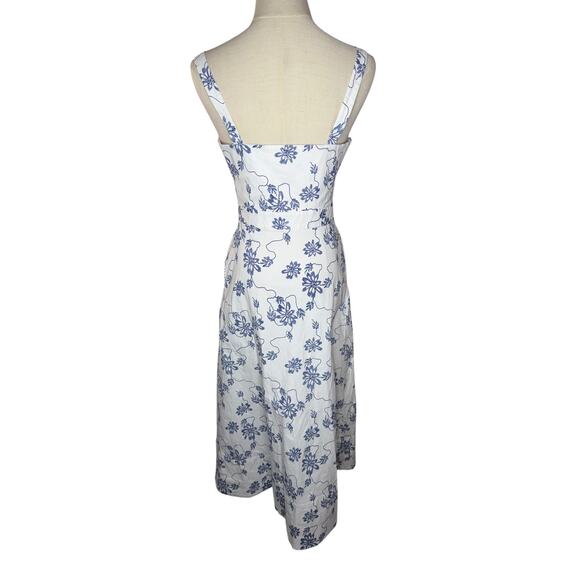 Equipment Revolve Oleisa Natural White Blue Floal Dress Size 4 Like New - Picture 9 of 11